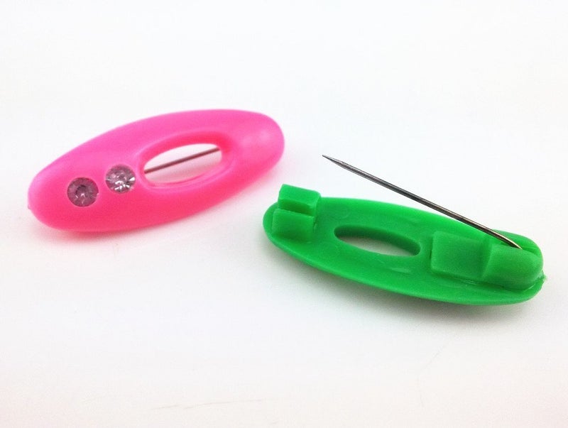 yueton 48pcs Assorted Color Fashion Plastic Cover Scarves Safety Pin, Scarf Pins, Hijab Pins, Brooch Pins, Safety Locking Baby Cloth Diaper Nappy Pin (Rhinestone Hollow) - Image 5